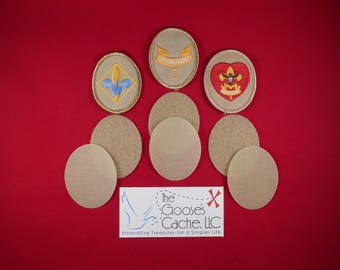 Tan Sew-on Hook and Loop for Attaching Rank Patches to Boy Scout Shirts