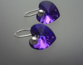 Swarovski purple/blue heart