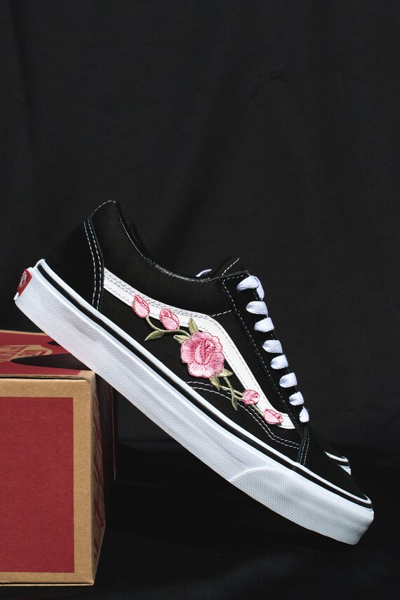 vans rosas bordadas vans rosas bordadas