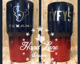 Custom Powder Coated Houston Texans YETI/HOGG/rtic/OZARK Tumbler 20oz or 30oz