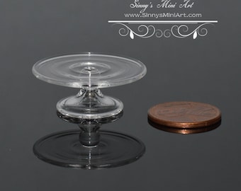 1:12 Dollhouse Miniature Cake Stand, Clear Glass BD HB260