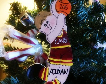 BASKETBALL PLAYER Personalized Christmas Ornament Child Name Ball Tree Ornie