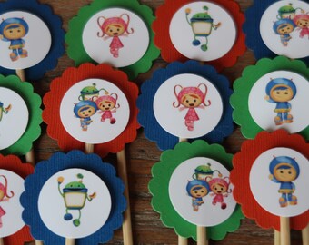 Team Umizoomi Themed Cupcake Toppers (Geo, Milli and Bot)- Set of 12 - Nick Jr.