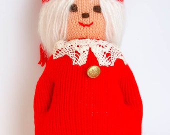Norwegian Hand Knitted Christmas Elf - Norway Girl Nisse Jul - Scandinavian Handicraft - Made in Norway