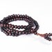 Tibetan Dark Red Wood 108 Beads Buddhist Buddhism Buddha Prayer Stretchy Mala Bracelet DI1002