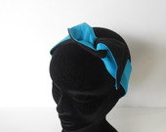 Brown short hard headband and rturquoise