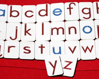 Mini Sandpaper LOWERCASE on FIBERBOARD WOOD