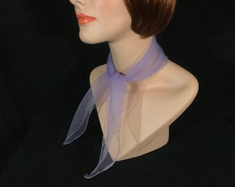 Vintage sheer nylon scarf, fifties scarf, 1950s accessories, 1950s scarf, mid century modern accessories, MCM scarf, purple scarf