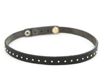 Studded choker, black choker necklace, studded leather choker - the Rebelle choker