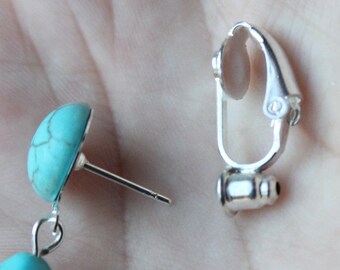 Clip sur le convertisseur de boucle d’oreille, boucles d’oreilles à clip sur tige de changeur de boucles d’oreilles à clips, confortable de clips d’oreilles, pas des outils ou des pinces nécessaires, facile