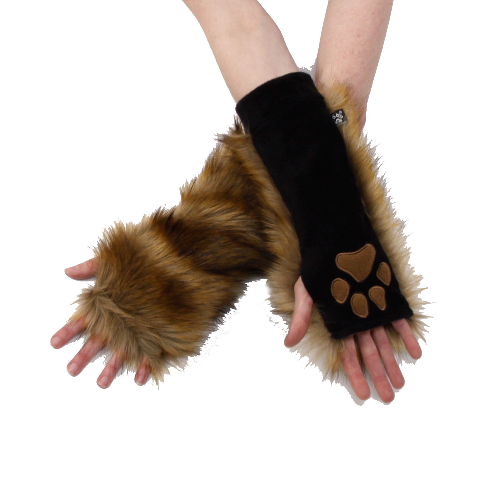 PAWSTAR Fox Fur PAW WARMERS Spicyfox Realistic Pepper Rusty