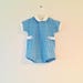 Vintage Baby Boy Short Summer Outfit / Size 9-12 Month Retro Blue and White Check Carters Romper