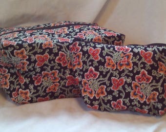 Cosmetic bag and box bag - 2 piece matching set