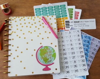 Happy Planner MAMBI Gold Dot Teacher Planner Stickers
