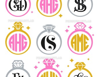 Download Circle Monogram Frame SVG Cut Files for Electronic Vinyl