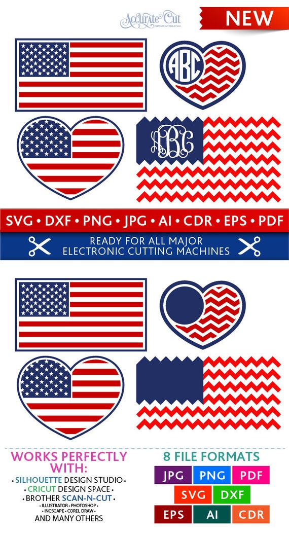 Download American Flag Svg 4th of July American Flag Monogram Frames