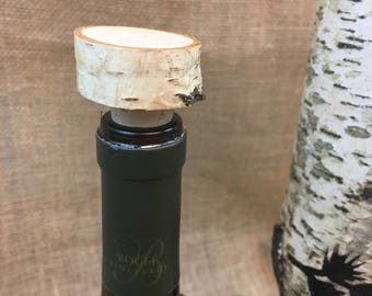Birch Wine bottle stopper, wine cork, housewarming gift, hostess gift, Christmas gift