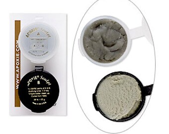 KIT includes: 46 g NATURAL Apoxie Sculpt & 25 Snap Bases - DIY, Snap Jewelry, Aves, Apoxie Sculpt, Clay Snaps, Found Objects, Steampunk