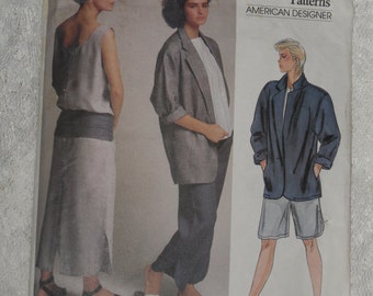 Vogue Pattern 1522 Misses' Jacket, Dress, Top, Pants & Shorts Size 8 Perry Ellis American Designer