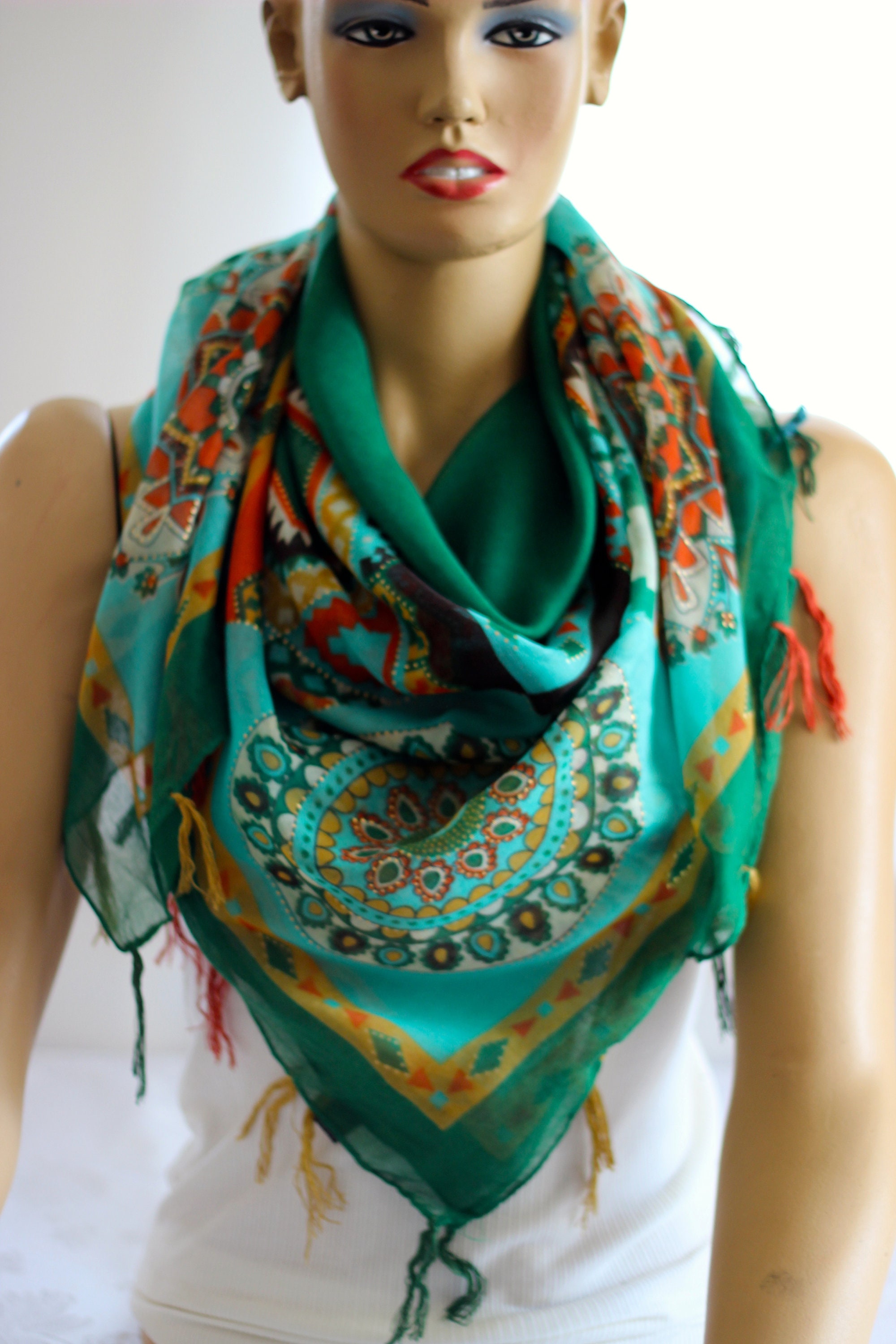 bohemian cotton scarf boho scarf summer scarf women