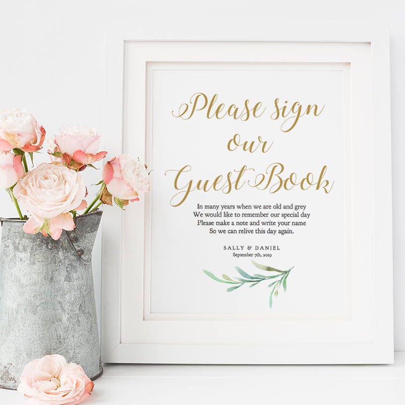 Please sign our guest book and leave a message, printable guest book