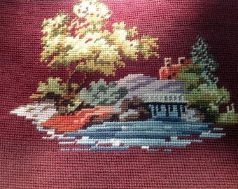 Oriental Landscape Needlepoint - Finished Needlepoint Canvas
