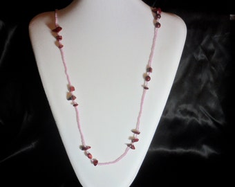 Pink Seed Bead Necklace