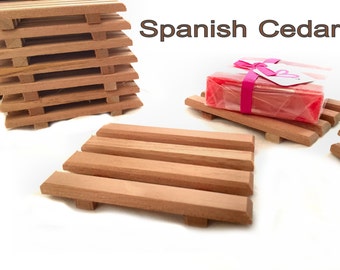 CRAZY LOW PRICE - 16 aromatic Spanish cedar wood soap dishes - 1.40 each