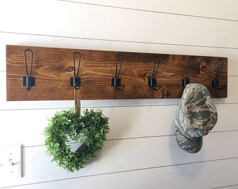 Hook Coat Rack | Coat Rack | Rustic Home Decor | Entryway Coat Hooks | Farmhouse Coat Rack | Foyer Coat Rack | Entryway Decor | Home De