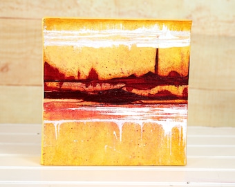 A War in my Mind Original Art on 6 x 6 inch Canvas by Kedra Barrett