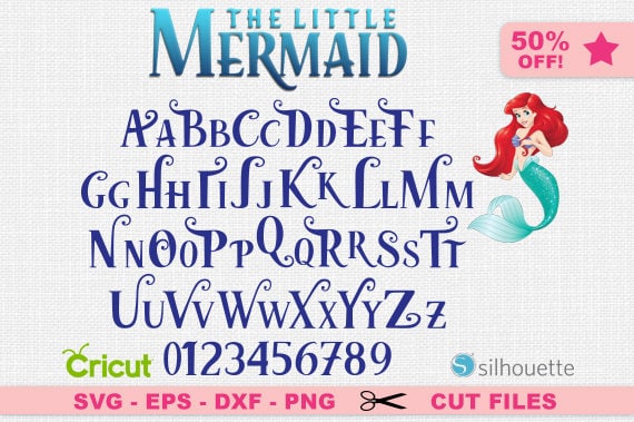 Download The Little Mermaid Font Svg Little Mermaid Alphabet Svg