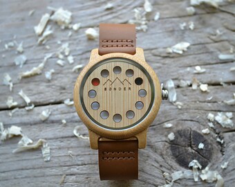 Wood Watch by S O N D E R. Mens Wood Watch, Authentic Wooden Watches for Men. A Modernist Gents Watch.
