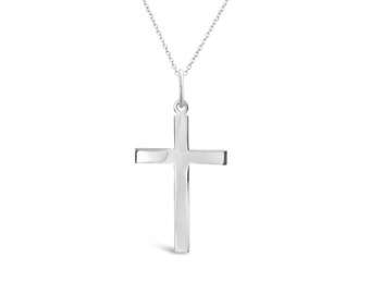 Silver Cross Necklace Pendant - Silver Cross Pendant Necklace - Simple Cross Pendant - Cross Jewelry - Religious Gifts - Cross Charms