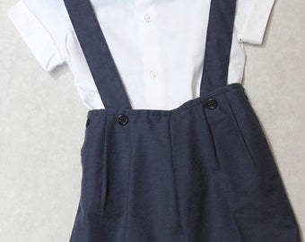 Suspenders' shorts with matching shirt