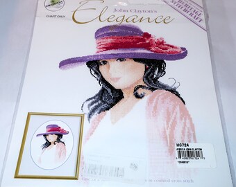 JESSICA Elegance Lady CHART ONLY By John Clayton Heritage Stitchcraft Counted Cross Stitch Embroidery Picture Wall Hanging Personalize Gift