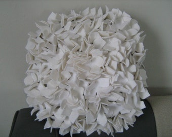 NEW White Round Hydrangea Pillow