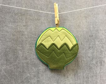 60's Mid Century Felt Artichoke Pot Holder