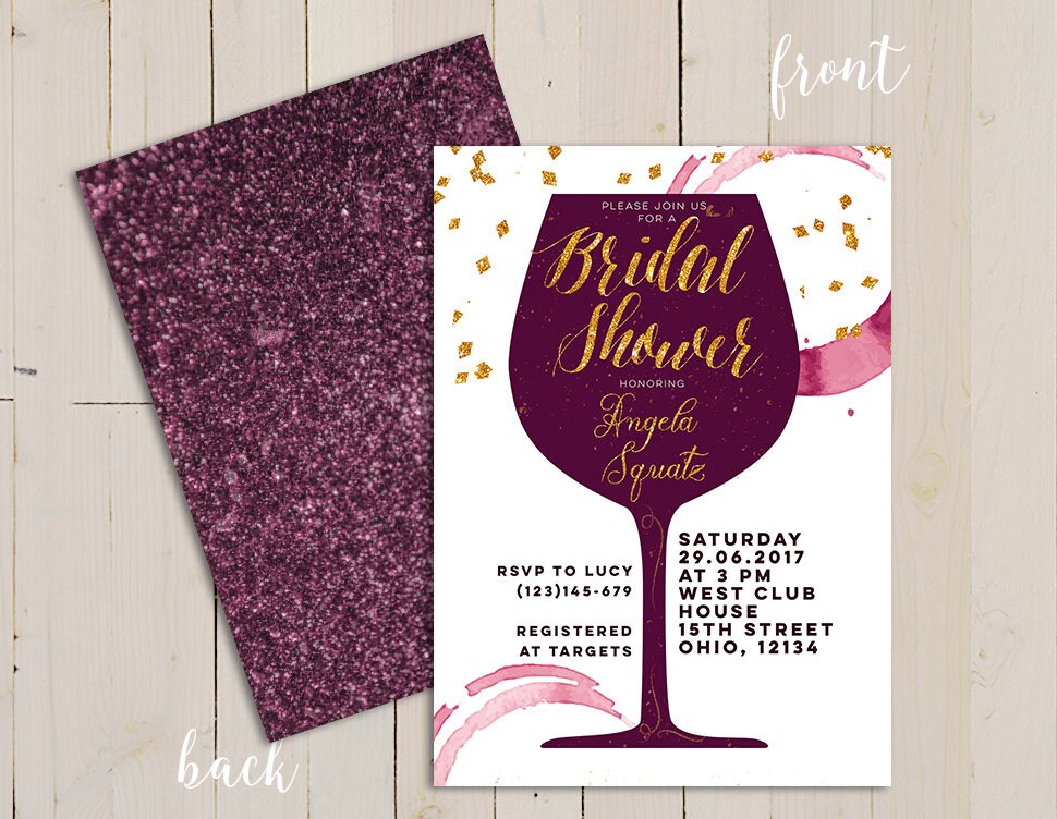 wine bridal shower invitations