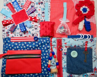 Kitties and Birdies Fidget Blanket, Quilt for Dementia, Alzheimer's, Stroke Rehab, Autism