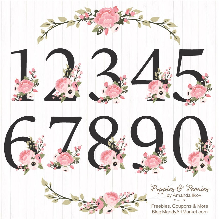 Download Premium Floral Numbers Clipart & Vectors Soft Pink Flower
