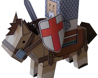 Castle MiniWorld - The Old Knight. Cut, assemble and play. Instant download.