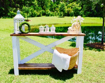Farmhouse Entryway X Table, LOCAL PICKUP ONLY!!