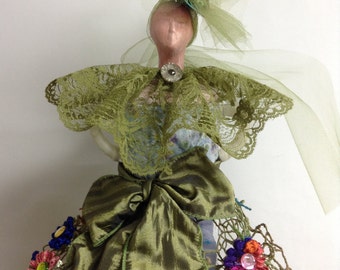 Mixed Media Doll Altered Art Doll Art Doll Assemblege Art Doll Bookcase Art
