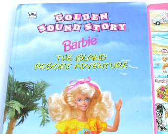 1992 Barbie Isand Resort Adventure, Vintage Children's Story Book, Illustrated Colour Fiction, Bedtime Story Hardback, Mattel Barbie