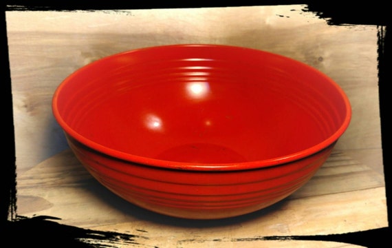 Vintage Metal Mixing Bowl / Orange Mixing Bowl / Primitive Vintage Metal Mixing Bowl / Orange Mixing Bowl / Primitive