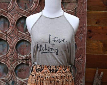 Love + Alchemy High Neck Tank in Stone