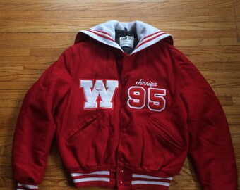 Vintage 1990's Wauseon Indians High School Cheerleader Letterman Jacket 1995