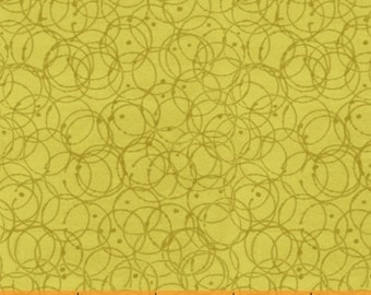 Flirt by Another Point of View for Windham Fabrics - Chartreuse Green Modern Blender with Scribble Circles