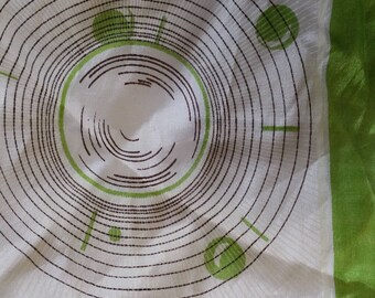 Atomic Abstract Scarf green white vintage