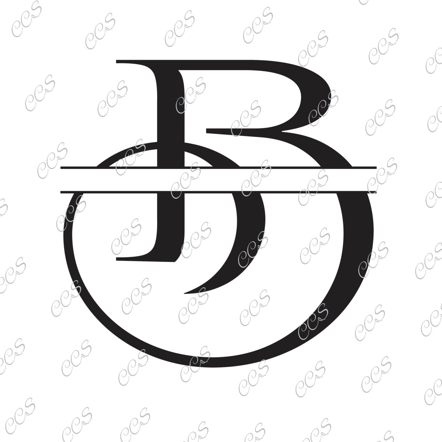 Digital Cut File Split Letters Letter B B Monogram